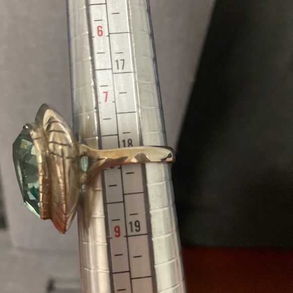 Vintage Sterling 925 silver cocktail ring with aquamarine stone. Size 8 - Picture 8 of 12